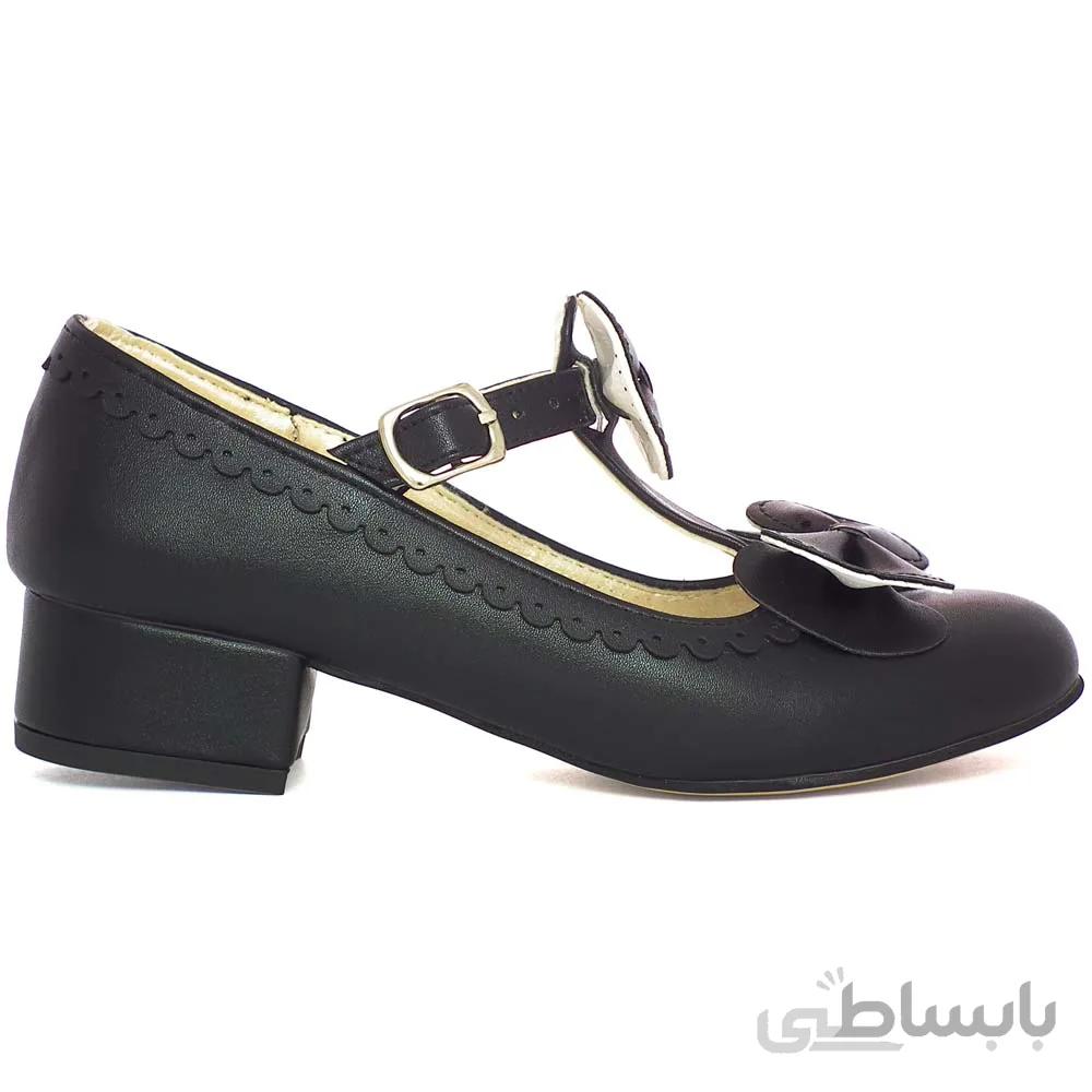 کفش دخترانه پاشنه دار مدل BUTTERFLY مشکی