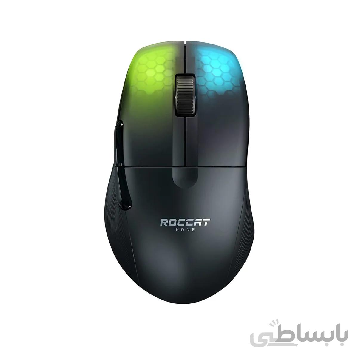 ماوس گیمینگ راک کت مدل Kone Pro Air دوگانه با سیم و بی سیم مشکی