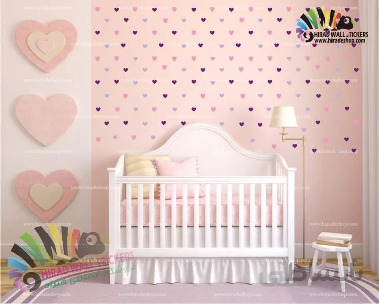 استیکر دیواری پک تکرار شونده قلب Heart Repetitive Pack Wallstickers کد h684
