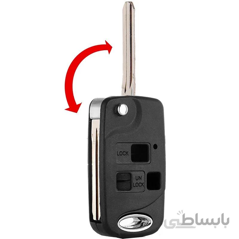 قاب ریموت تویوتا لند کروز کمری یاریس آونسیس کرولا پرادو راوفور سه دکمه تاشو
