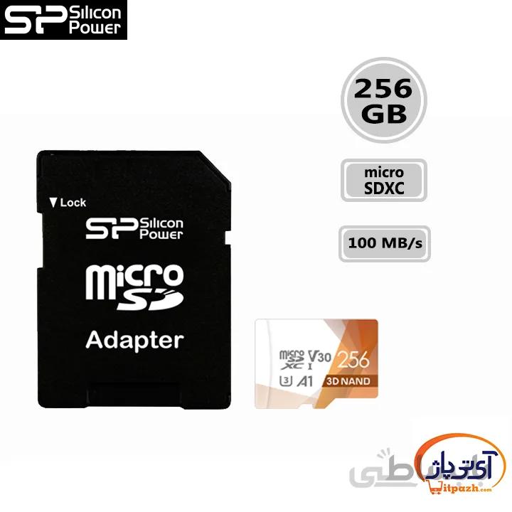 کارت حافظه microSDXC U3 ظرفیت 256 گیگابایت سیلیکون پاور Superior Pro سرعت 100MB/s ا Silicon Power microSDXC 256GB 100MB/s class10 uhs-i u3 V30