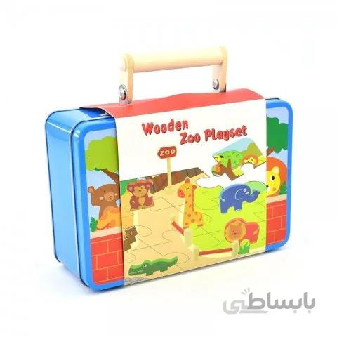 پازل باغ وحش با کیف فلزی و وسایل کد KZ-15