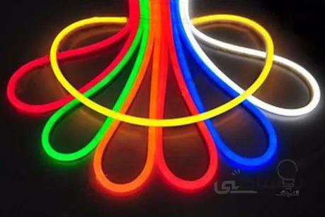 حلقه 50 متری ریسه نواری LED نئون فلکسی با تکنولوژی 2835 و تراکم 120 سان لوکس