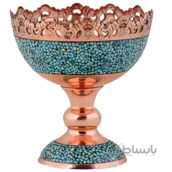 آجیل خوری فیروزه کوب اثر آقاجانی ارتفاع 21 سانتی متر کد AGF-04