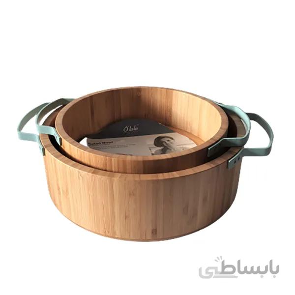 ست کاسه سرو دسته دار بامبو اولالا دو عددی