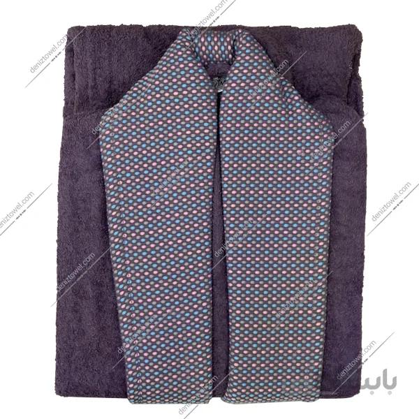 حوله تن پوش طرح یاس بنفش