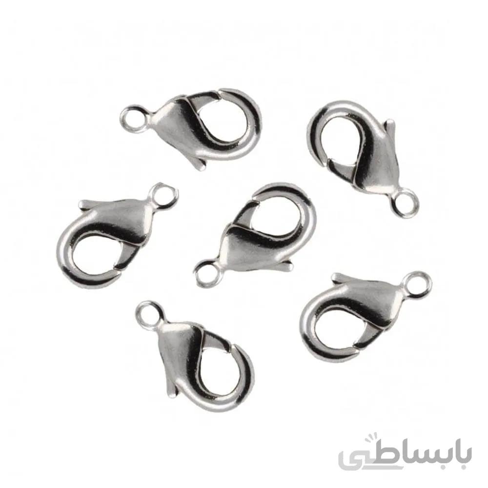 قفل دستبند طوطی نقره ای استیل بسته 2 عددی