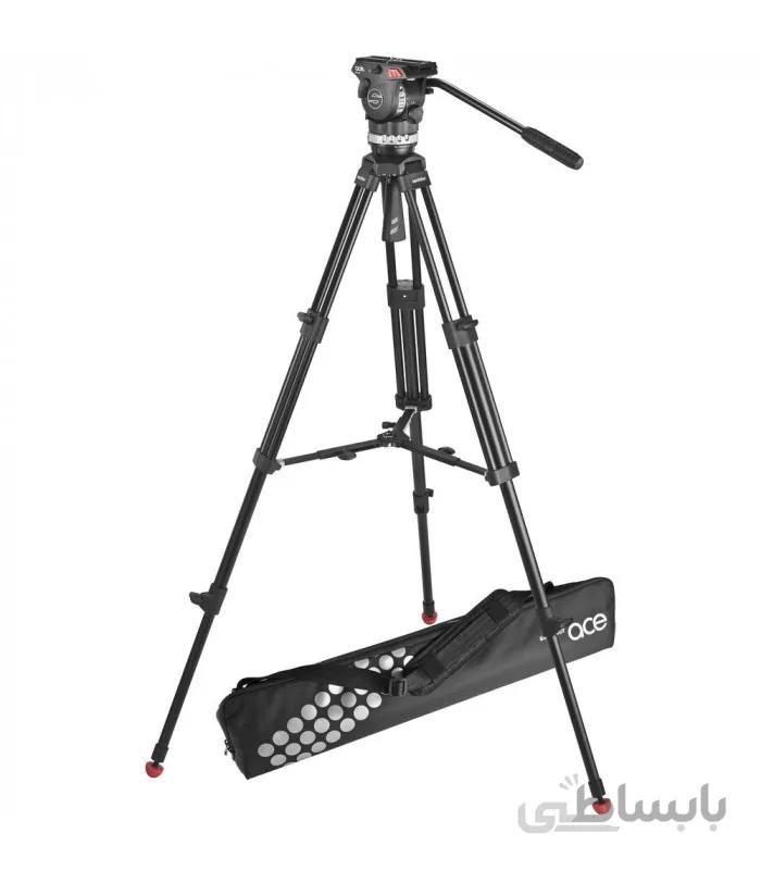 سه پایه فیلمبرداری ساچلر مدل Sachtler Ace M Fluid Head with 2-Stage Aluminum Tripod & Mid-Level Spreade
