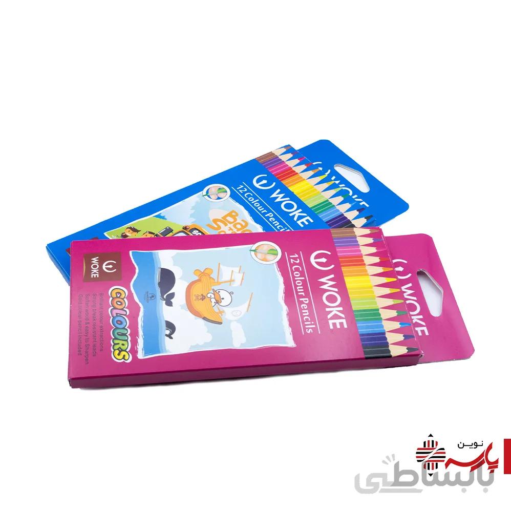 مداد رنگی 12 رنگ مقوایی ووک