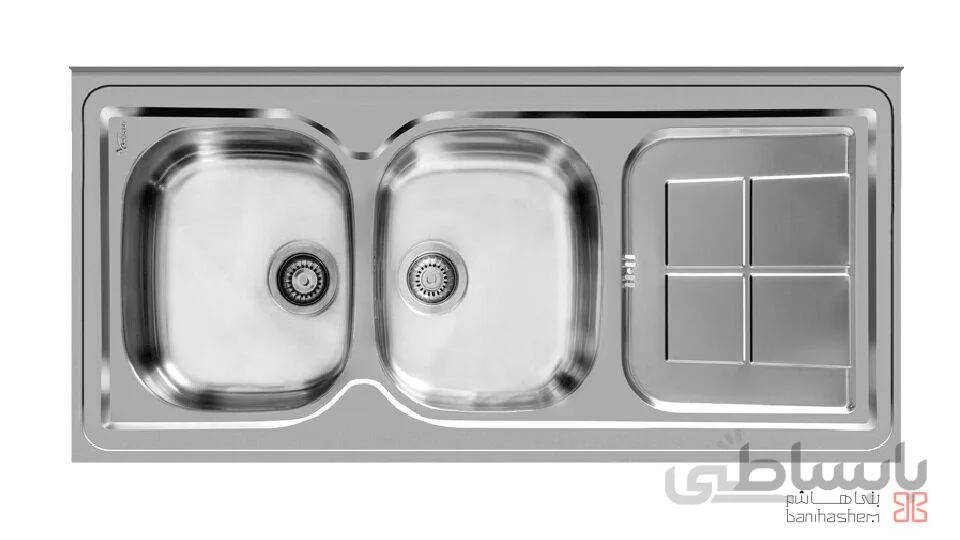سینک ظرفشویی روکار اخوان ا Akhavan Double Bowl Sink 146