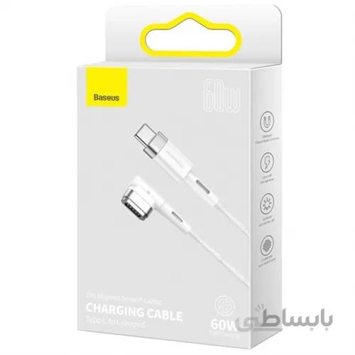 کابل شارژر مگنتی مک بوک بیسوس Baseus Zinc Magnetic iP Laptop Type-C CATXC-W02 طول 2 متر توان 60 وات