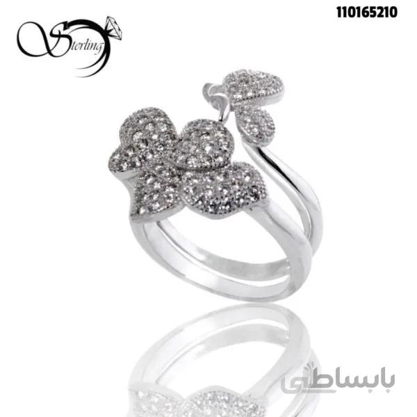 انگشتر نقره زنانه دوحالته کد:۱۹۲۶
