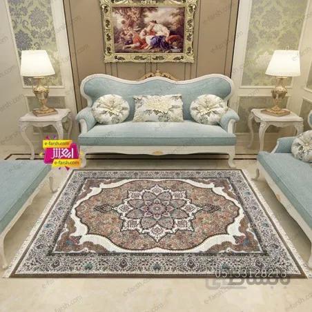 فرش ماشینی مشهد طرح 722098 گردویی