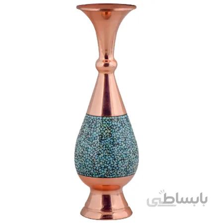 گلدان فیروزه کوب اثر آقاجانی ارتفاع 30 سانتی متر کد GF-45