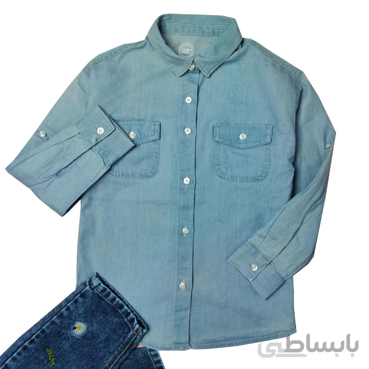 شومیز دخترانه جین کاغذی