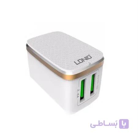 شارژر دیواری الدینیو 2 خروجی مدل A2204 همراه با کابل میکرو