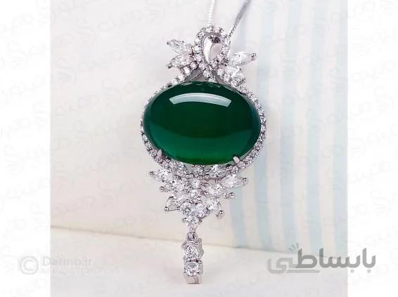 گردنبند زنانه نگین سبز کاپریس 13877