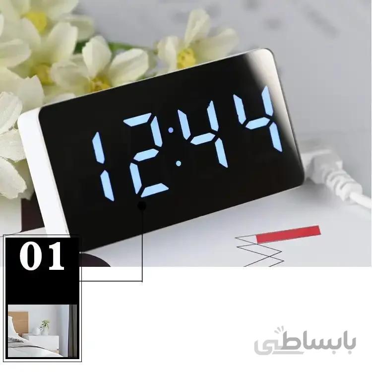 ساعت و دماسنج دیجیتالی رومیزی آینه ای OS-001