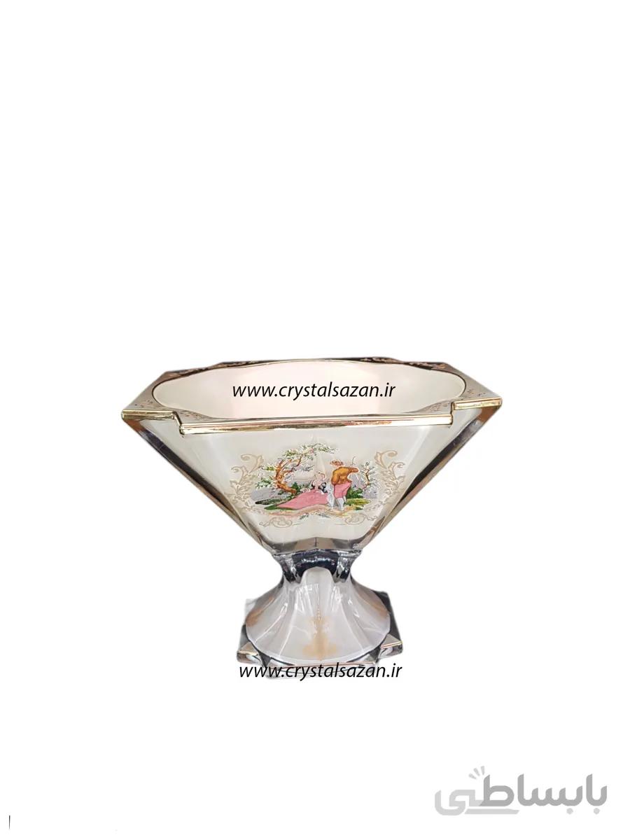 آجیل خوری مدل نیترو طرح رومنس شیری کریستال سازان کد CS1247-1