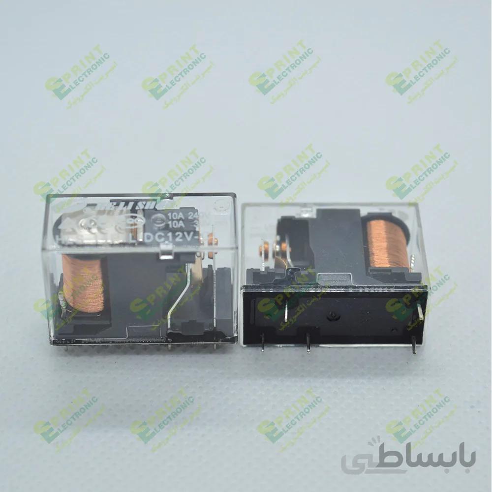رله 12 ولت شیشه ای 5 پایه 10 آمپر HLS-14F1L-DC12V-C