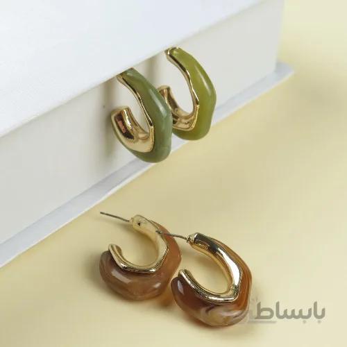 گوشواره رزین نیم بیضی