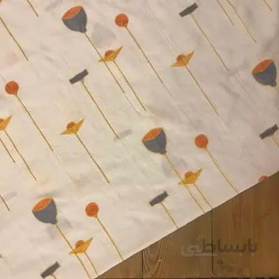 پارچه کرسپو سوزن دوزی رنگ سفید کد 2503