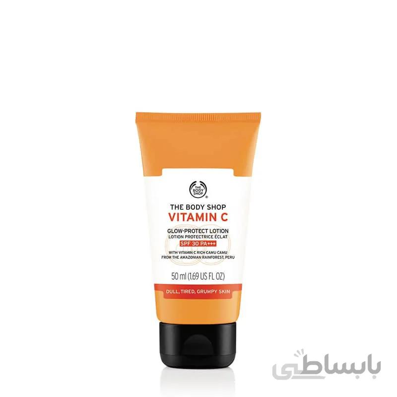 لوسیون درخشان کننده ویتامینC بادی شاپ ا The body shop vitamin C glow-protect lotion