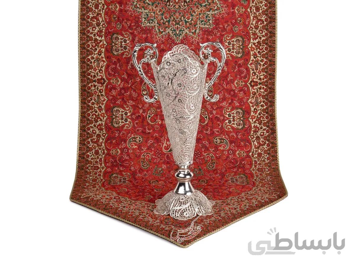 گلدان جامی دو دسته ملیله کاری بزرگ