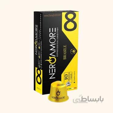 کپسول قهوه نسپرسو nero amore آلومینیومی 8 براسیل 10 عددی