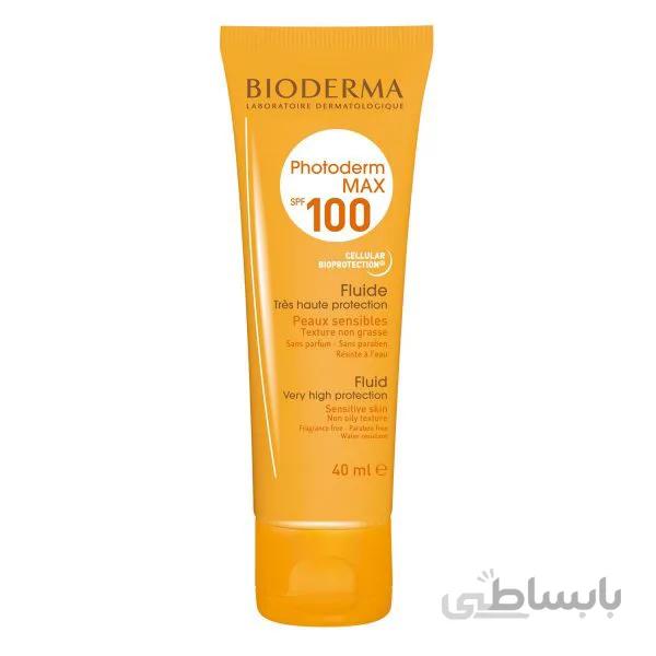 ضد آفتاب فلوئید بایودرما مدل Photoderm Max با SPF 100 حجم ۴۰ میل – بی رنگ