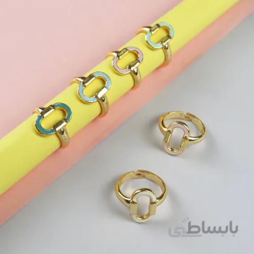 انگشتر بیضی رنگی