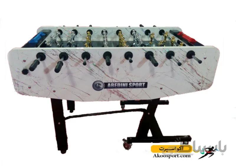 فوتبالدستی کف شیشه کله فلزی کلاسیک مدل f119 پایه تاشو سفید رنگ