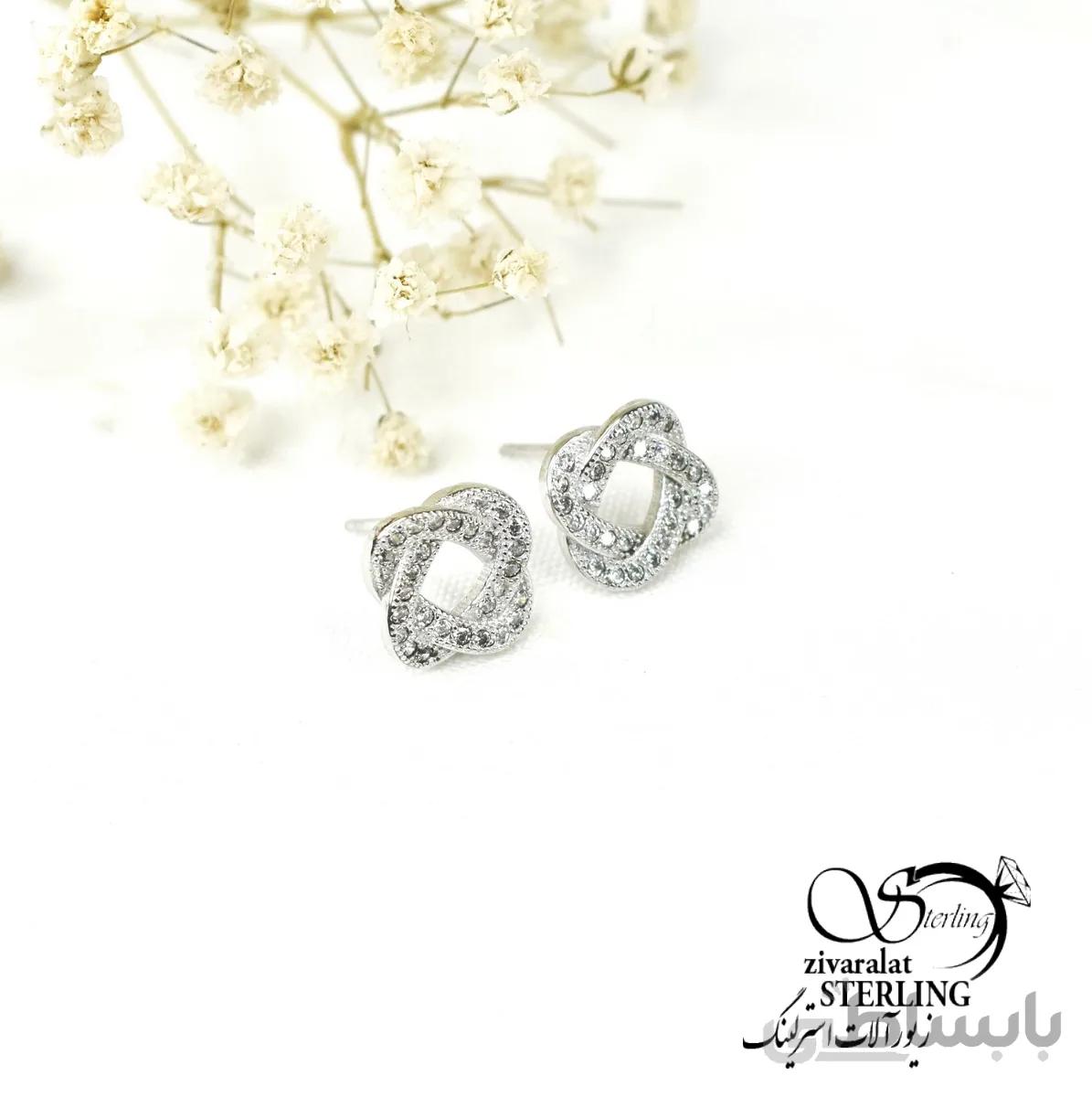 گوشواره میخی نقره کد 6221