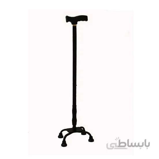 عصا چهارپایه فلزی مشکی ماسه ای t31 دسته Cane pvc