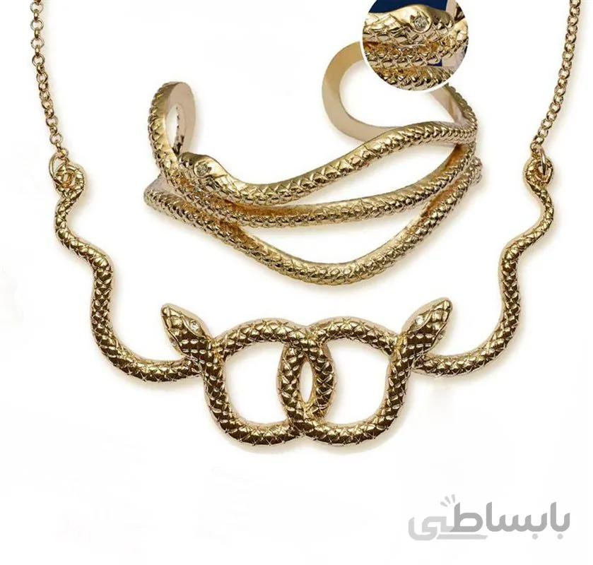 ست گردنبند و دستبند مار ( 28585)