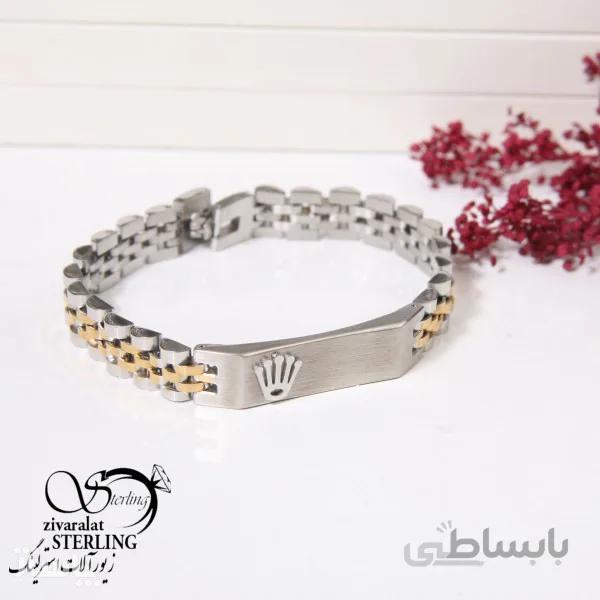 دستبند رولکس پلاک دار مردانه کد 5046 کد 603604