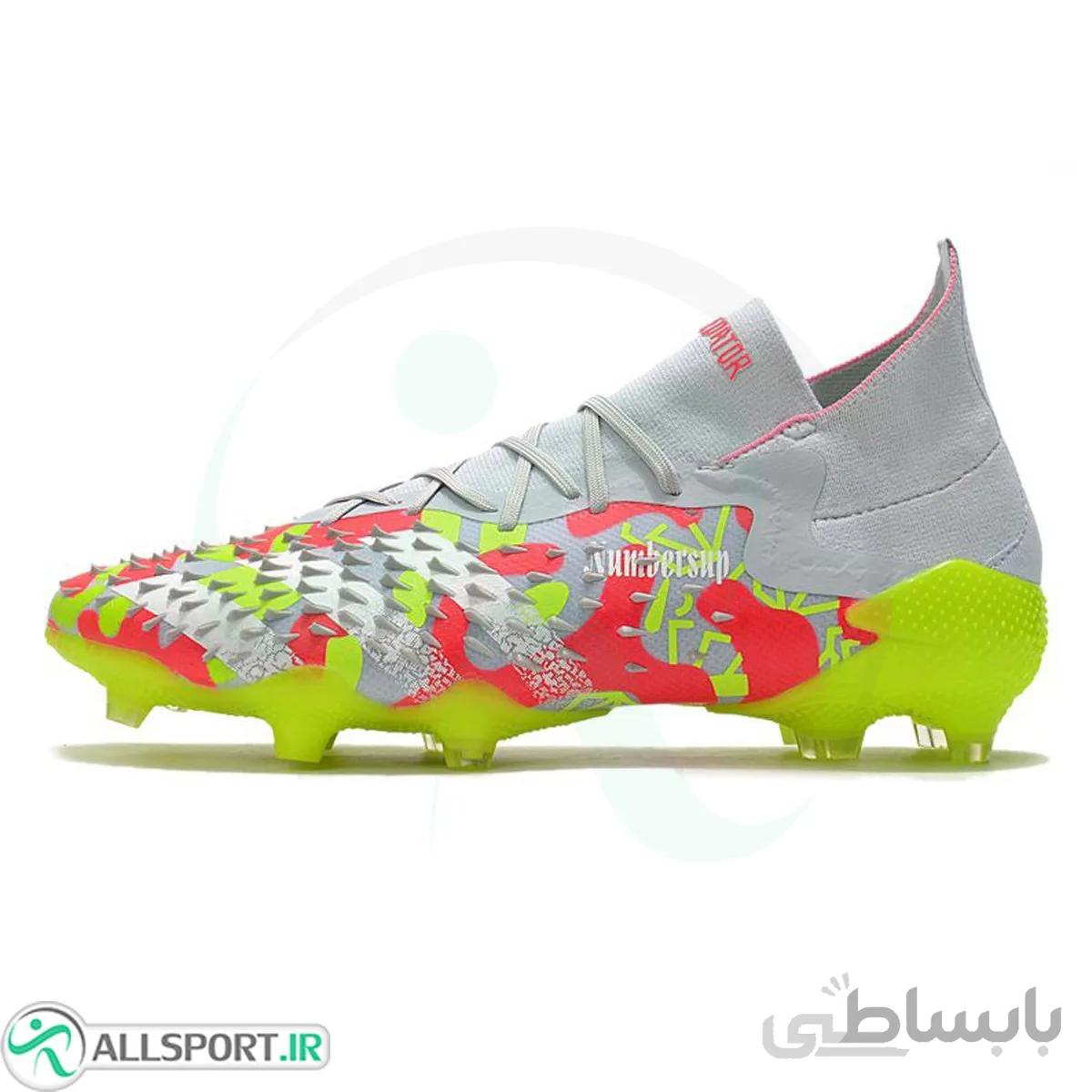 کفش فوتبال آدیداس پردیتور طرح اصلی Adidas Predator Freak.1 Grey Yellow