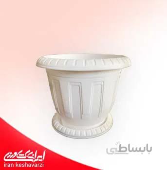 گلدان پلاستیکی گرد طرح دار کلاسیک مدل 615