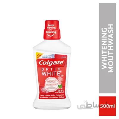 دهانشویه کلگیت ۵۰۰ میل اپتیک وایت – ( سریعا دندانها سفید میشوند ) – Colgate optic white mouthwash