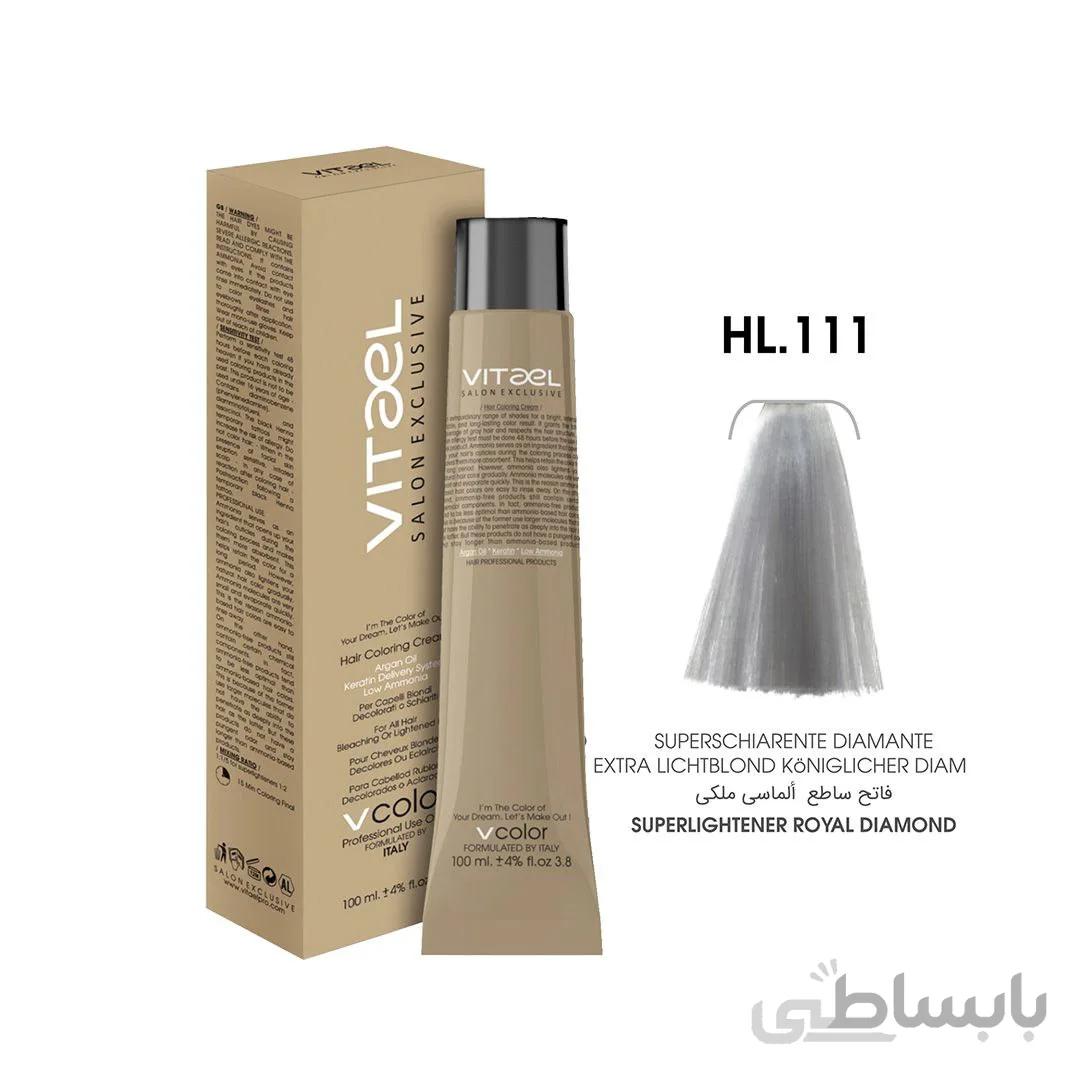 رنگ موی ایتالیایی ویتاال vitael رنگ سوپر بلوند نقره ای