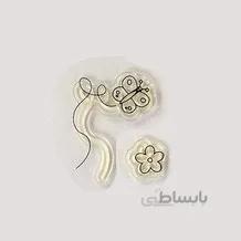 مهر سیلیکونی - پروانه و گل
