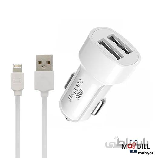 شارژر فندکی ارلدام مدل ES-132+کابل لایتنینگ