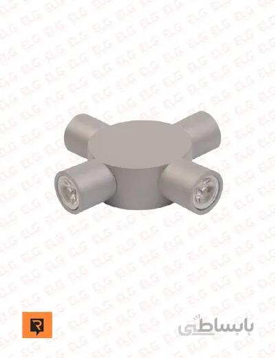 چراغ دکوراتیو چهارطرفه گرد 4 وات لنز تخت رسام