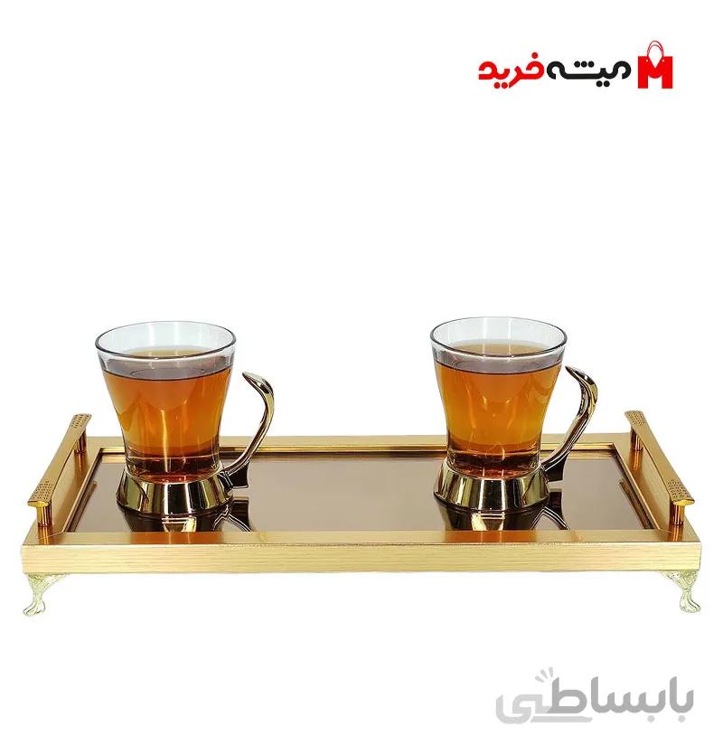 سینی مدل آینه ای طرح رولتی نیلوفر