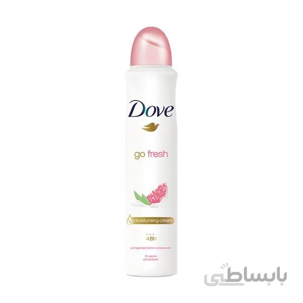 اسپری ضد تعریق زنانه داو سری go fresh مدل pomegranate & lemon vebra حجم 150ml