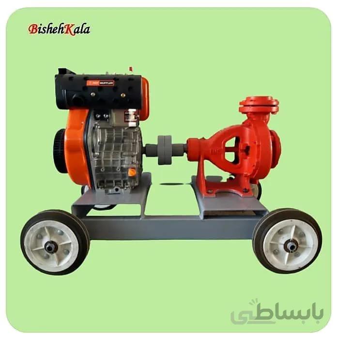 موتور پمپ ۹٫۸ اسب دیزل هندلی با پمپ ۳ اینچ ذغالی ۵۳ متری