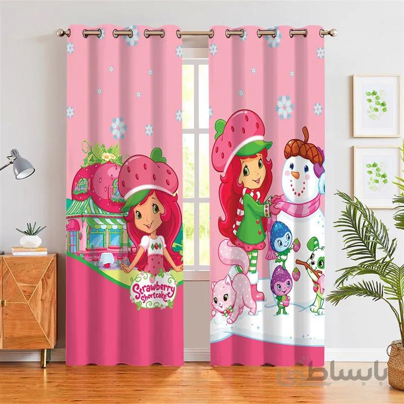 پرده پانچی کد cartooni02 طرح دختر توت فرنگی