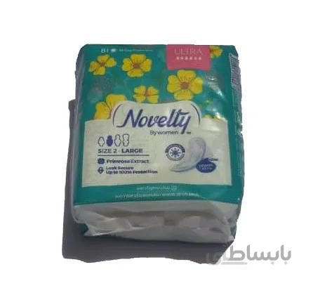 نوار بهداشتی ناولتی مدل Ultra مشبک ضدحساسیت با عصاره بنفشه بسته 8 عددی بزرگ