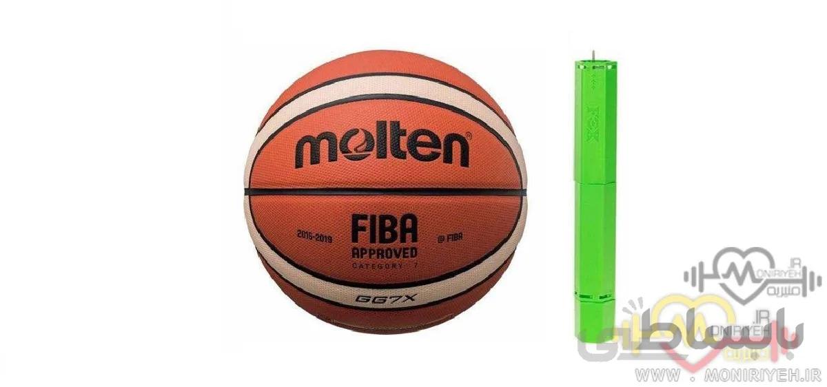 توپ بسکتبال molten مدل GG7X به همراه تلمبه فاکس