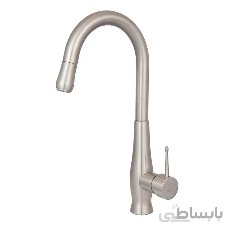 شیر ظرفشویی شاوری کسری مدل آلیس کروم مات